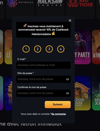 Ouvrir compte de jeu